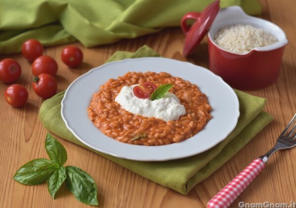 Risotto pomodoro e stracciatella