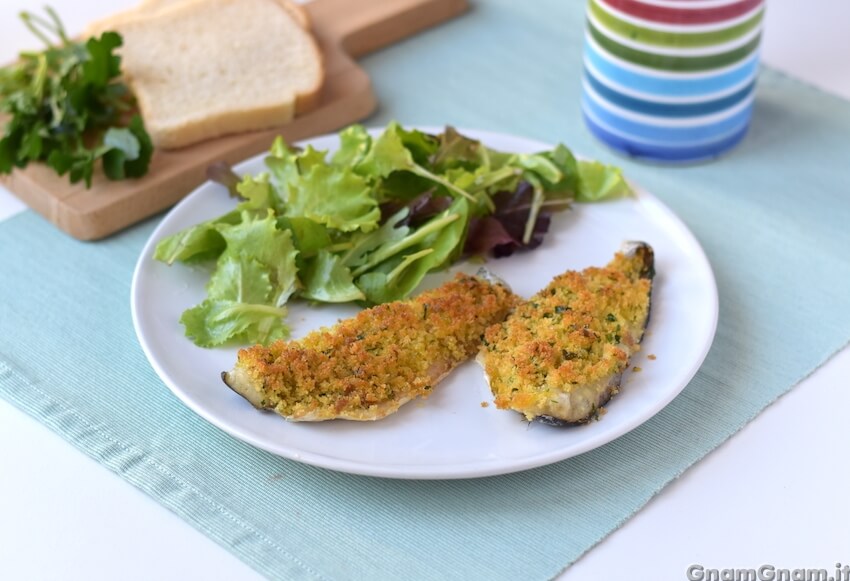 Filetti di branzino gratinati