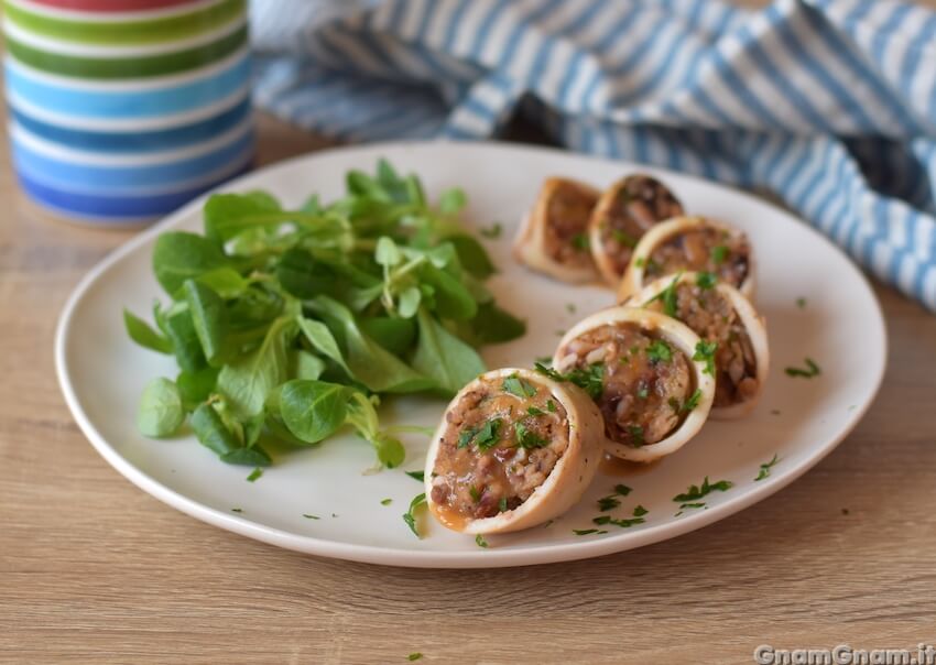 Calamari ripieni in padella
